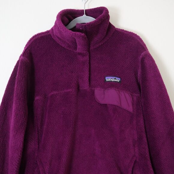 Patagonia Size M Re-Tool Snap-T Pullover Fleece Sweatshirt Mock Neck Plum Purple - Picture 2 of 10